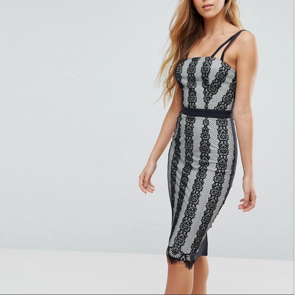 ASOS-Little Mistress Contrast Lace Midi Dress 8